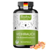 Weichrauch Kapseln, 85% Boswelliasäuren pro Kapsel, Hochdosiert - RAIBU 180 St
