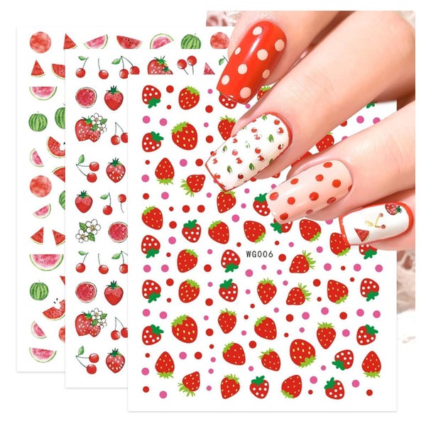 Nagelsticker selbstklebend 10 Blatt Sommerfrüchte Erdbeere Z 1 St