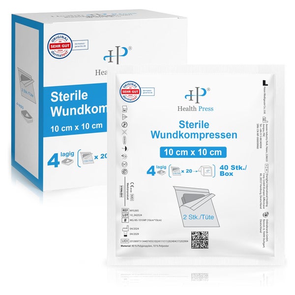 Health Press® Sterile Wundkompressen 10x10cm 40 St 40 St