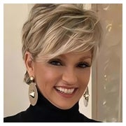 Perücke Pixie Kurzhaar Damen synthetisch blond braun Blonde 1 St