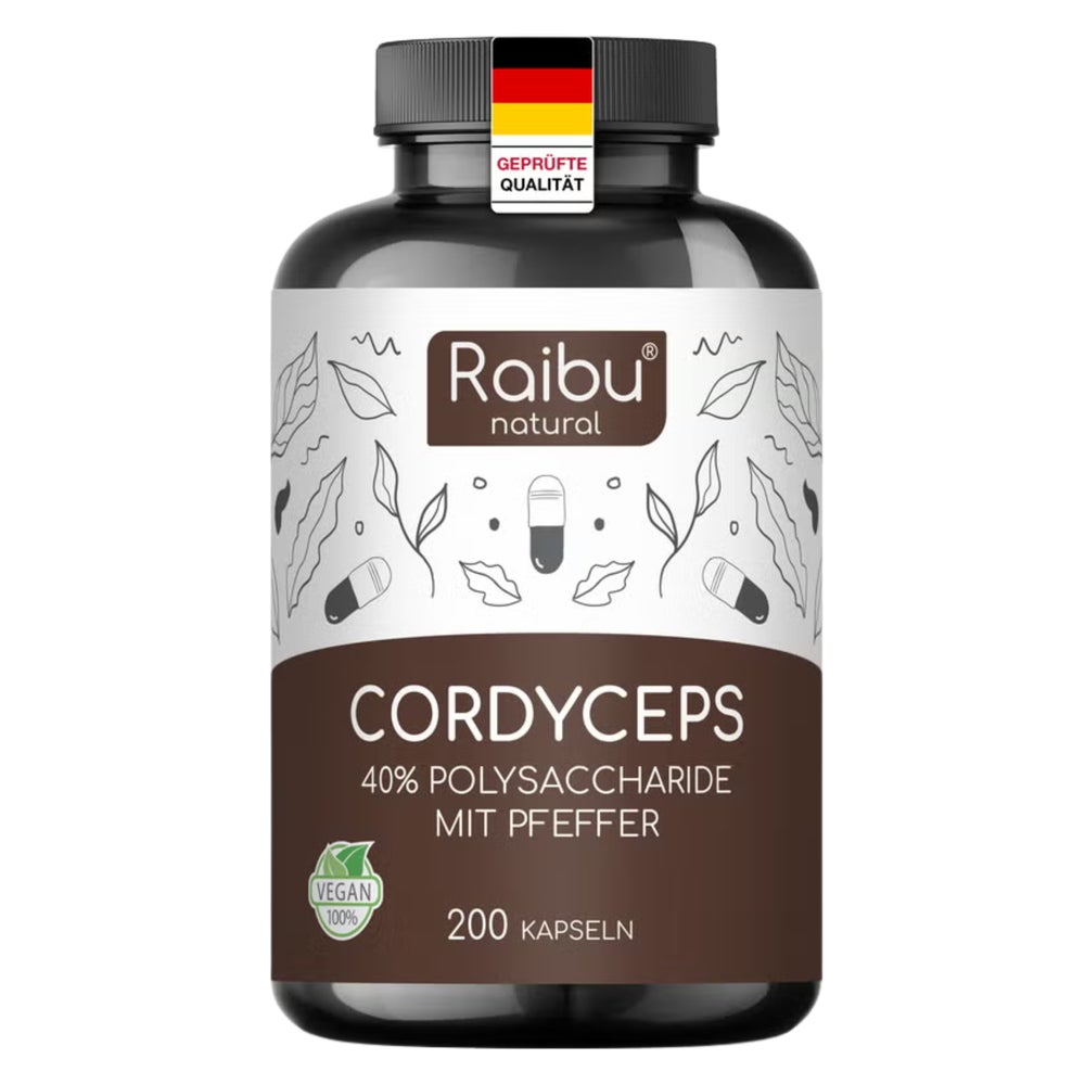 Cordyceps Kapseln Hochdosiert - RAIBU 200 St