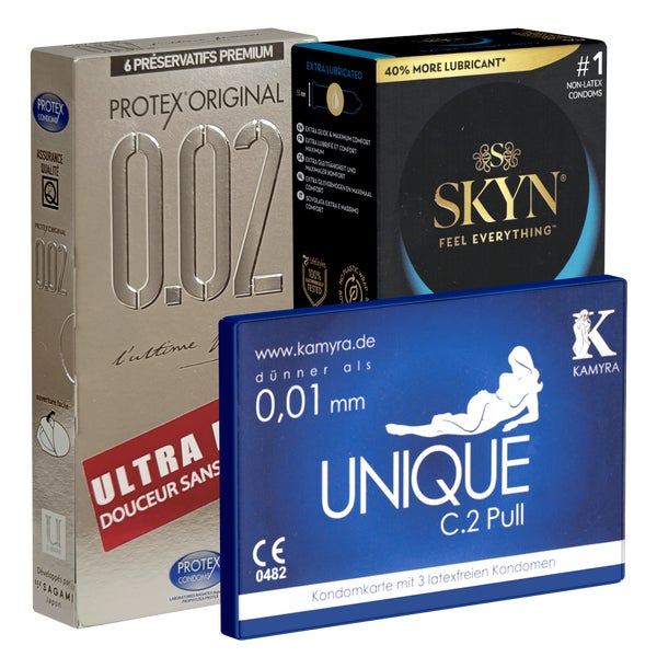 Kondomotheke® Latexfreie Kondome - 3-Sorten-Pack D (19 Kondome) 19 St