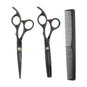 Fashiongirl Professionelles Friseurscheren-Set mit Kamm - Schwarz (4-teilig)