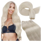 Haartressen Echthaar Blond Einnähen Doppelt 50cm-100G 4.96-W 1 St