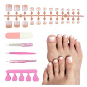 Fußnägel 120 Stück zum Aufkleben 12 Größen Nude Rosa Matt Fr 1 St