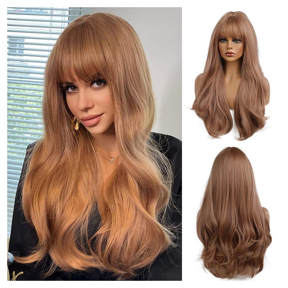 Perücke 24 Zoll erdbeerblond Pony gewellt light strawberry b 1 St