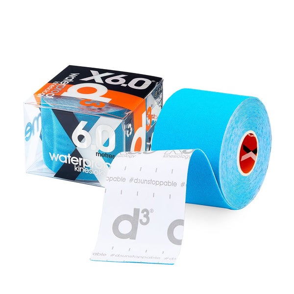 d3 X6.0 Kinesiology Tape Xtreme Waterproof electric blue 6 m