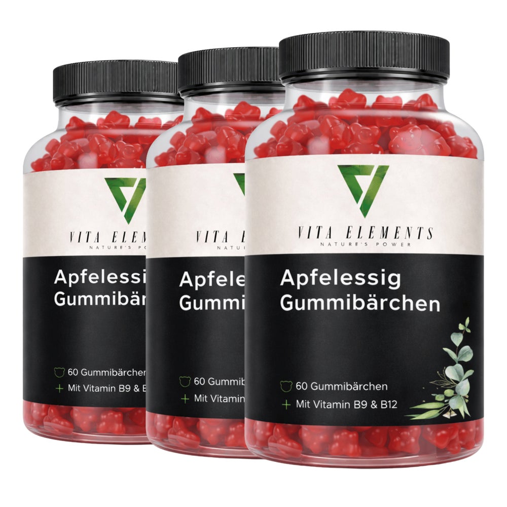Vita Elements Apfelessig Gummibärchen 3er Set 60 St