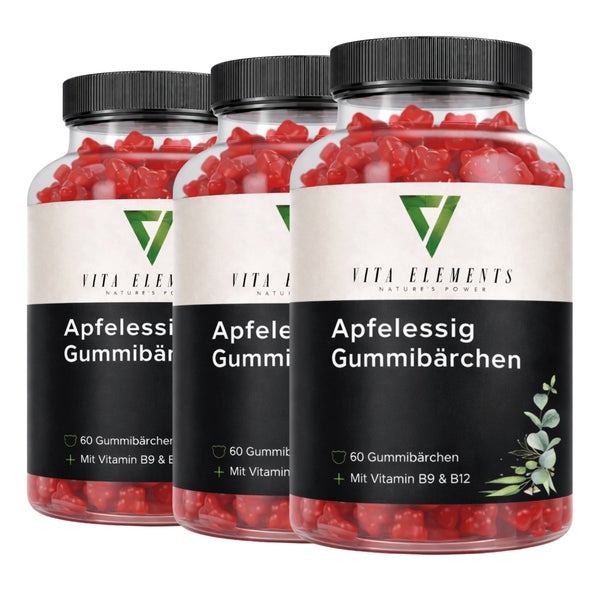 Vita Elements Apfelessig Gummibärchen 3er Set 60 St