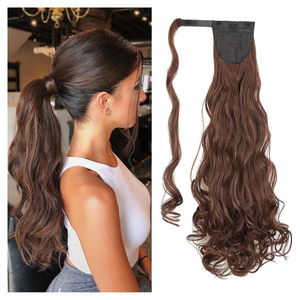 Ponytail Extensions Clip in 60 cm Dunkelbraun Dunkles Kastan 1 St