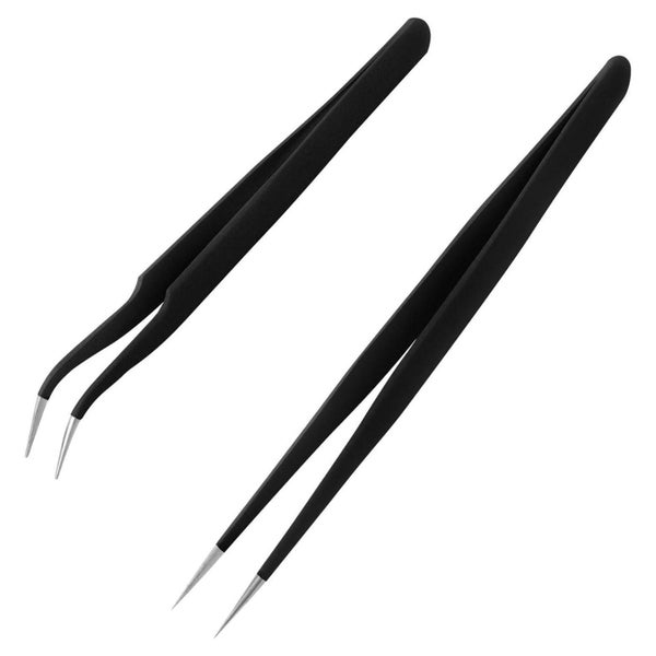Professionelle Wimpern Pinzetten Set Edelstahl Gerade Geboge 1 St