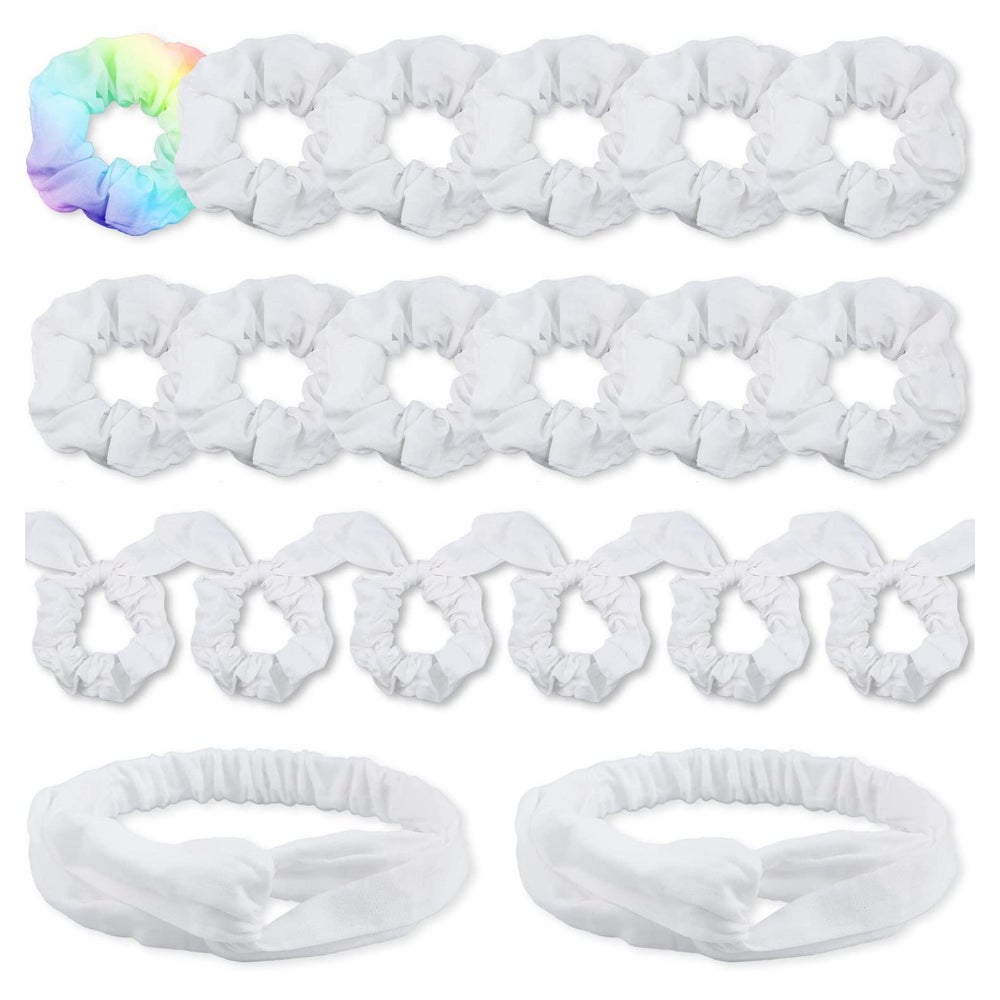 VENUSTE Weiße Haargummis Scrunchies für Batik DIY Baumwollsc 1 St