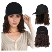 Hutperücke Damen Kunsthaar 30 cm Locken Wellen Kurzhaar Dark 1 St