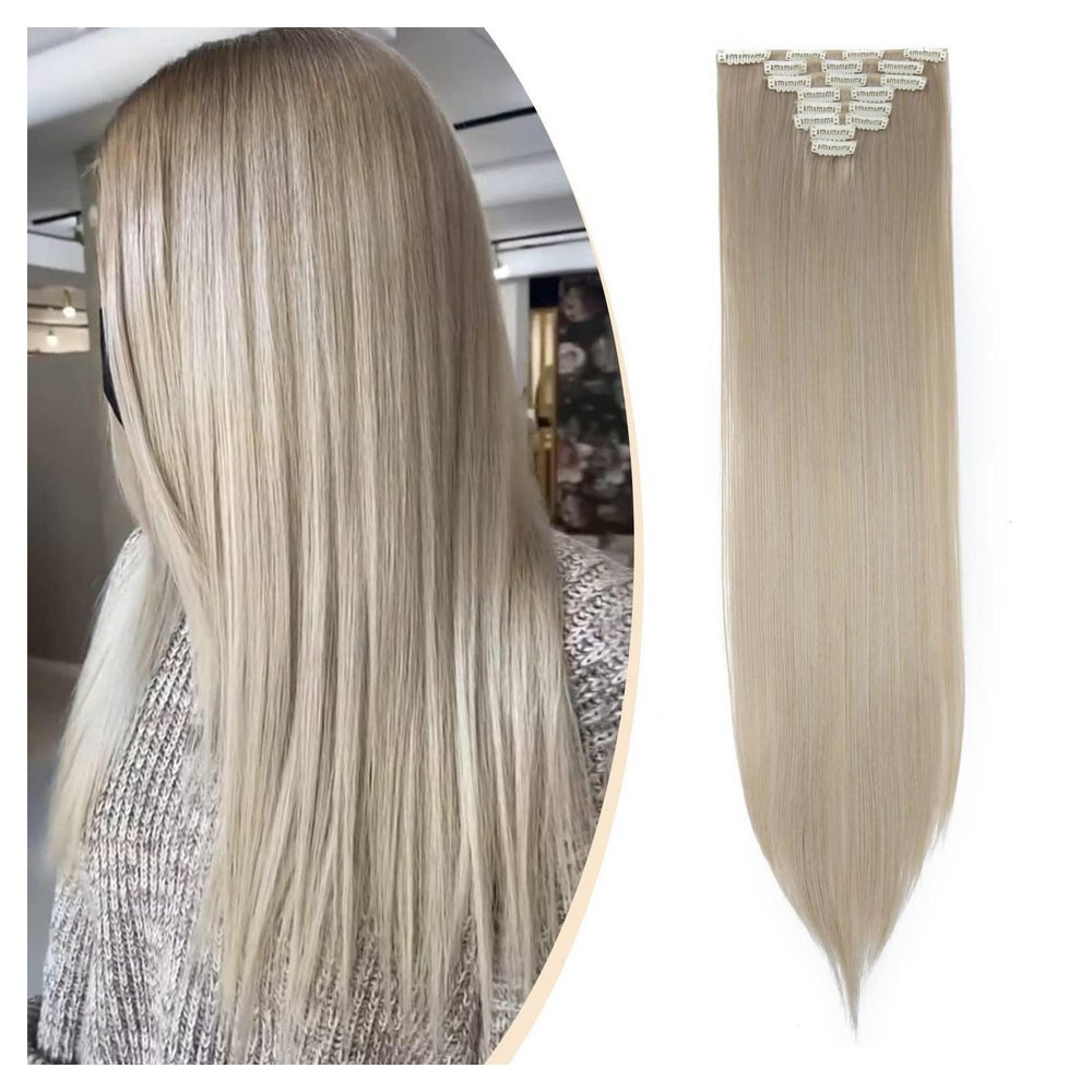 Clip In Extensions Glatt 8tlg 18 Clips 66 cm Aschblonde Mix 1 St