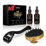 LEPONIX Rosmarinöl Haarwachstum Set mit Kopfhautmassagebürste und Microneedling