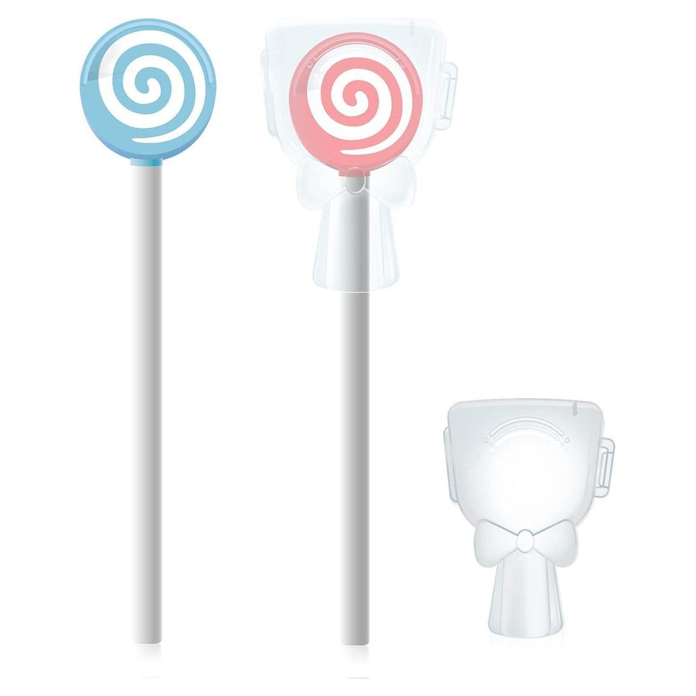 Zungenreiniger Kinder Lutscher-Form Rosa Blau 2er Pack 1 St