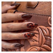 Nägel Press On Gel Leopard Mandel Braun Fake Set 24 almond b 1 St