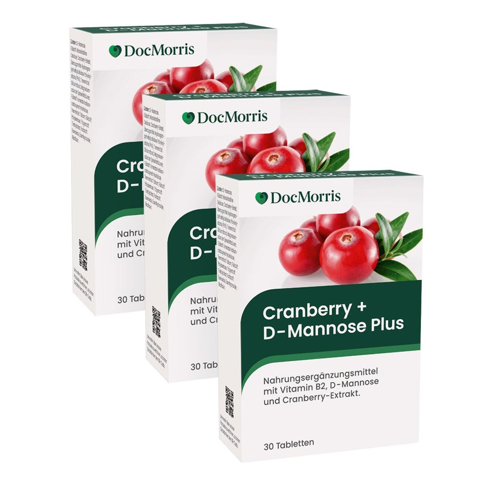 DocMorris Cranberry + D-Mannose Plus Dreierpack 3X30 St