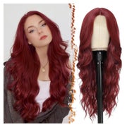 Lange Wellige Rote Lace Front Perücke 66cm Hitzebeständig Co 1 St