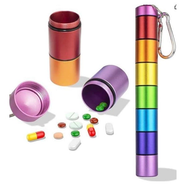 Metall Tablettenbox 7 Tage Regenbogen Wasserdicht Pillenbox 1 St