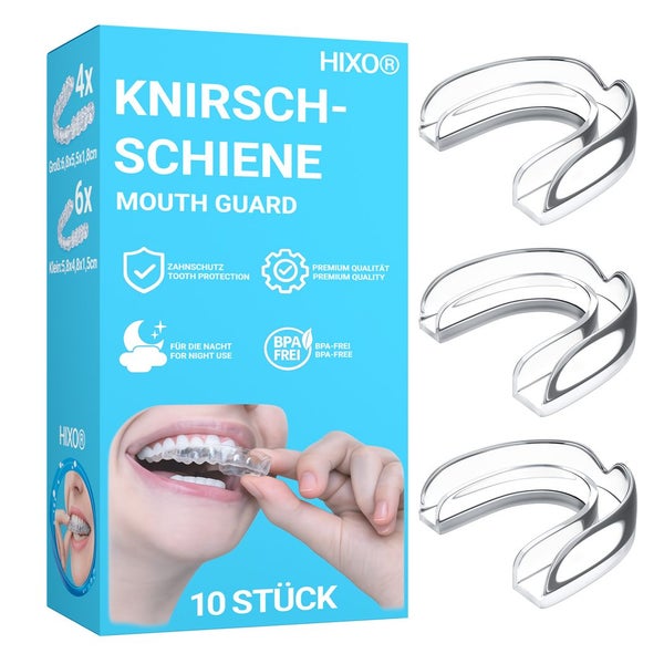 HIXO Knirscherschiene Aufbissschiene BPA-frei (Knirschschiene) 10 St