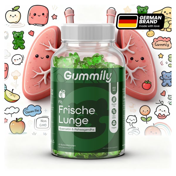 Gummily® Fit Frische Lungen Quercetin & Bromelain Gummibärchen mit Ashwagandha Extrakt 60 St