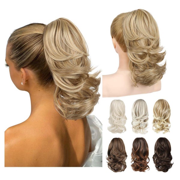 Pferdeschwanz Haarteil Ponytail Goldblond mit Highlights 14 1 St