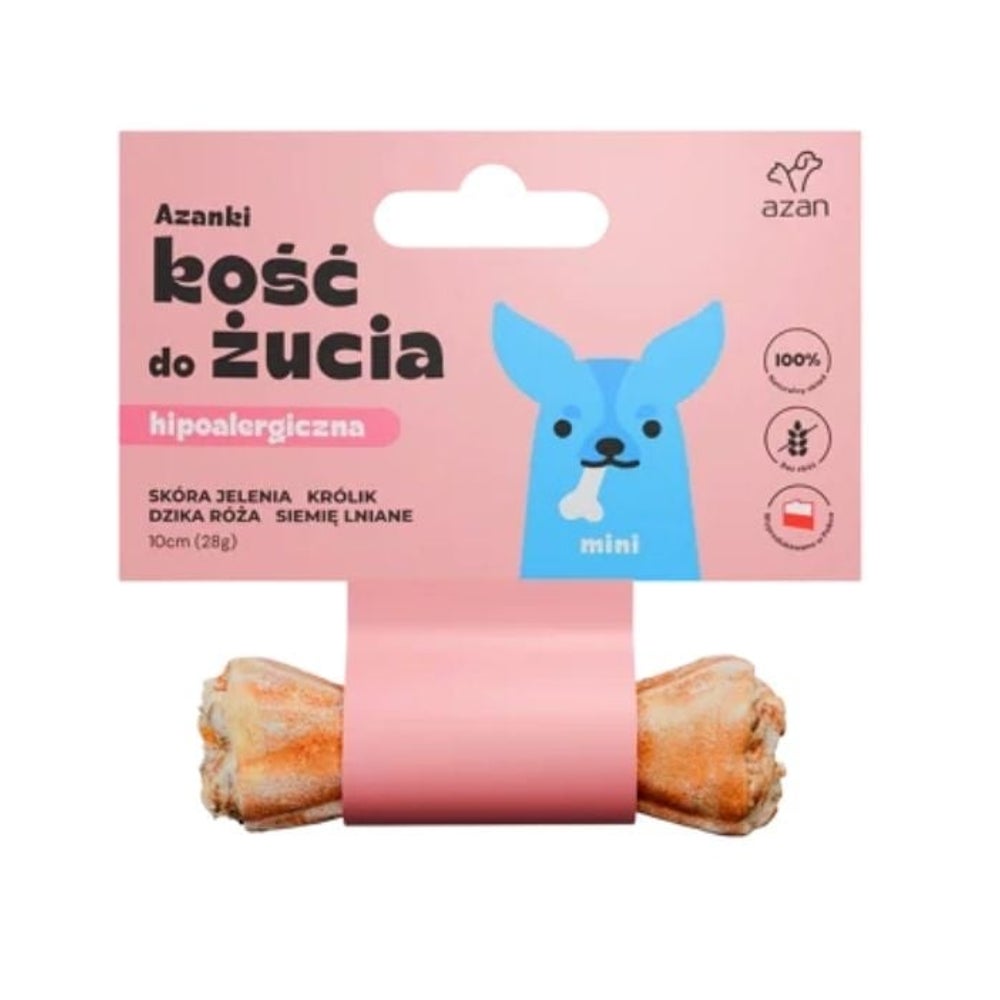 AZANKI Knochen Hirschhaut für Hund Mini 10 cm 0,028 kg