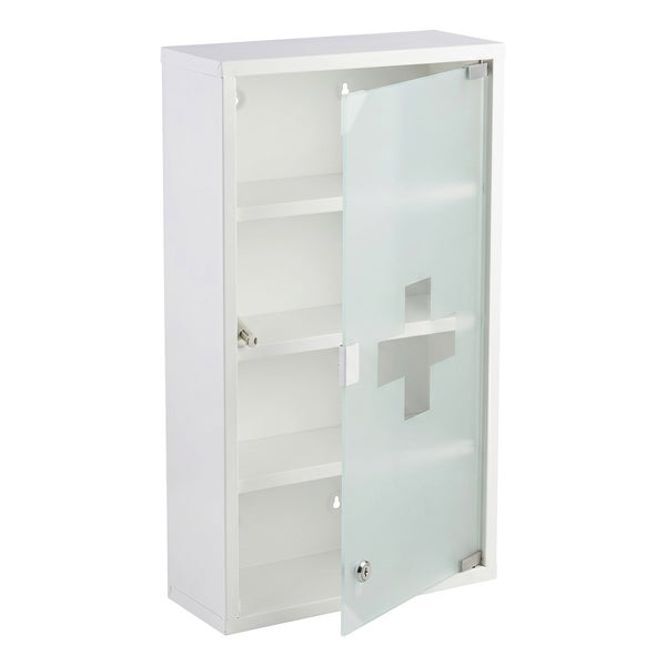 KARAT Medizinschrank Allen Weiß Glastür 60x30 cm 4 Fächer 1 St