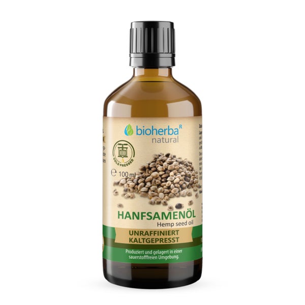 Bioherba Hanfsamenöl kaltgepresst – Natürliches Hanföl 100 ml