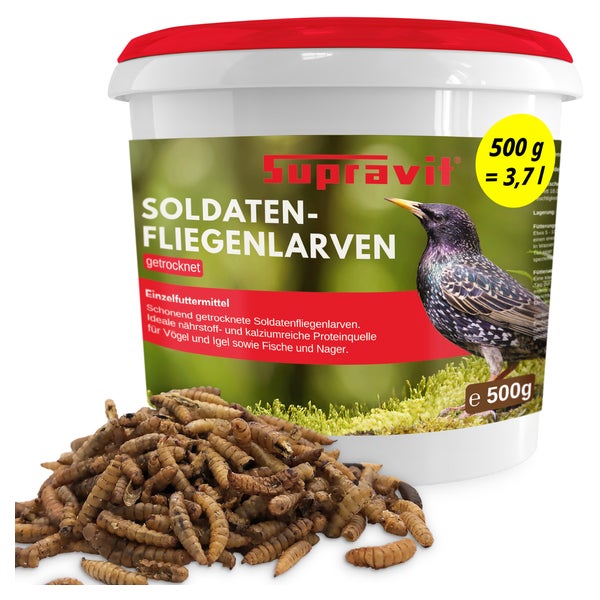 Supravit Soldatenfliegenlarven für Vögel & Igel 500g 500 g