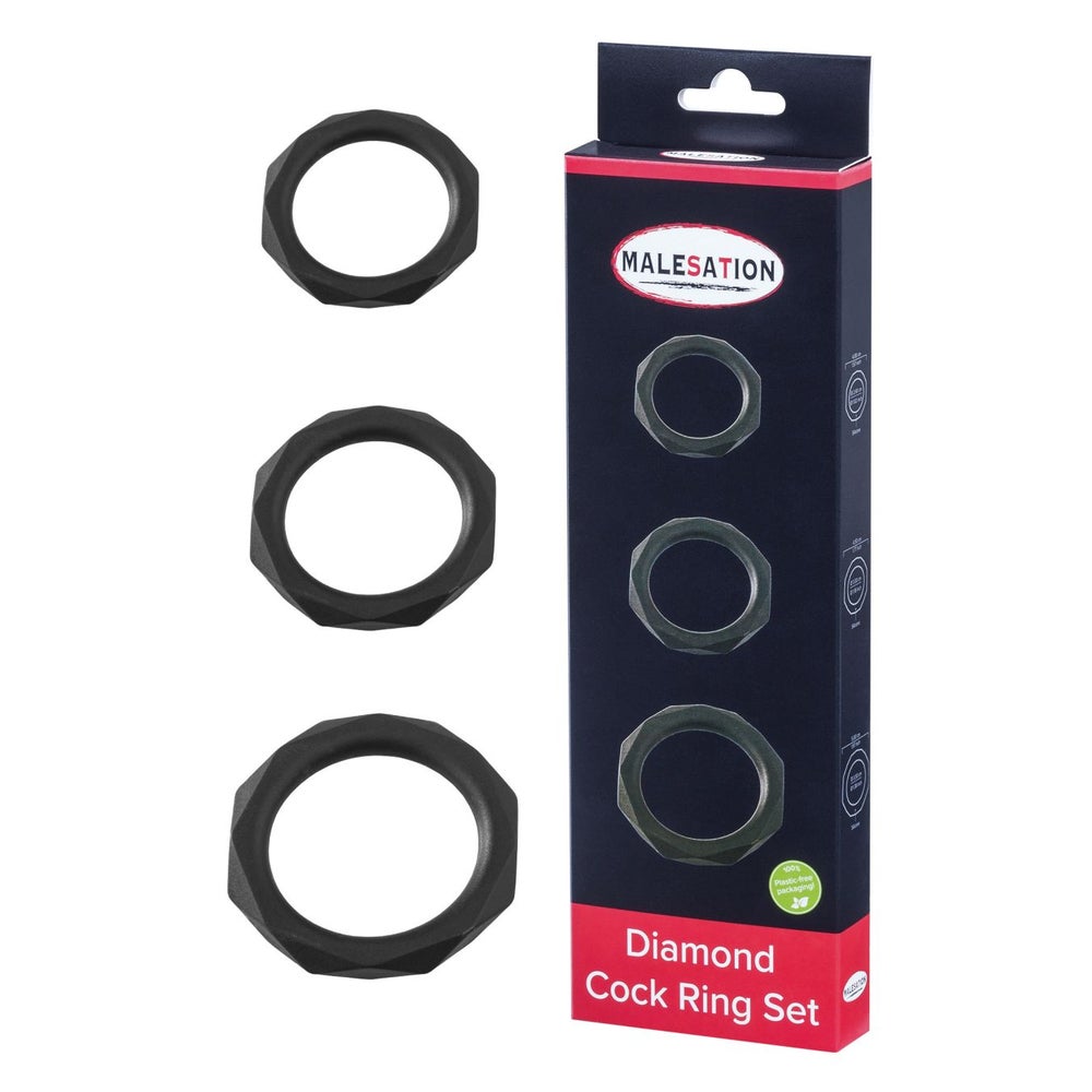 MALESATION - Diamond Cock Ring Set 3 St