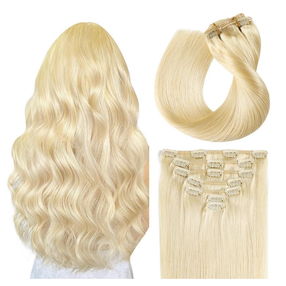 Clip in Extensions Echthaar Remy 20 Zoll 7 50cm-80g #613 Ble 1 St