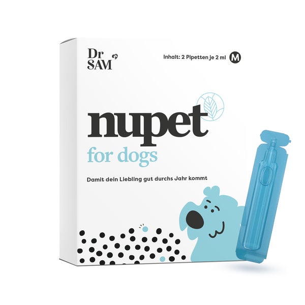 Dr. SAM nupet Pipette Hund M - für 30 Tage - für 30 Tage - Geraniol-basierte Pipetten für Hunde ab 20 kg bis 40 kg