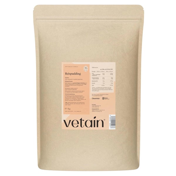 VETAIN Instant Reispudding - 100 % Reisgrieß - Ohne Zucker 250 g