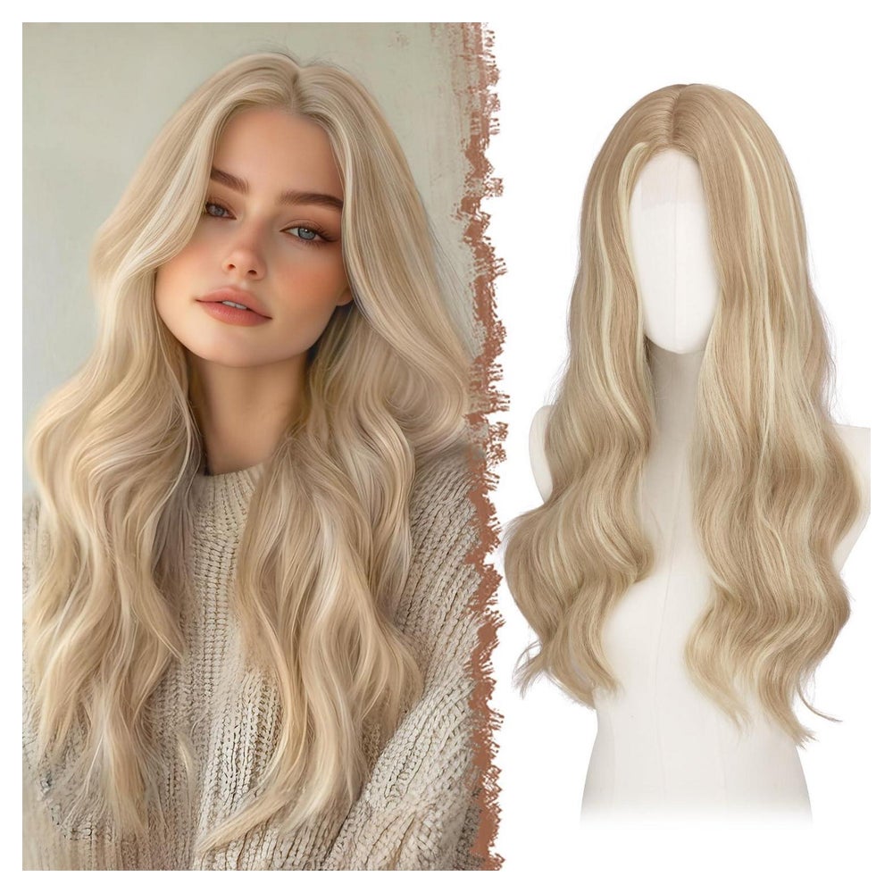 Perücke Spitzenfront 60 cm Synthetik Dreckiges Blond-L 60 cm 1 St