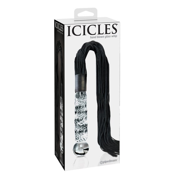 Icicles - Glasdildo mit Lederriemen "Icicles"