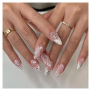 Kunstnägel 24 Stück Weiß Kurz Mandel Press Nails Bow 11white 1 St