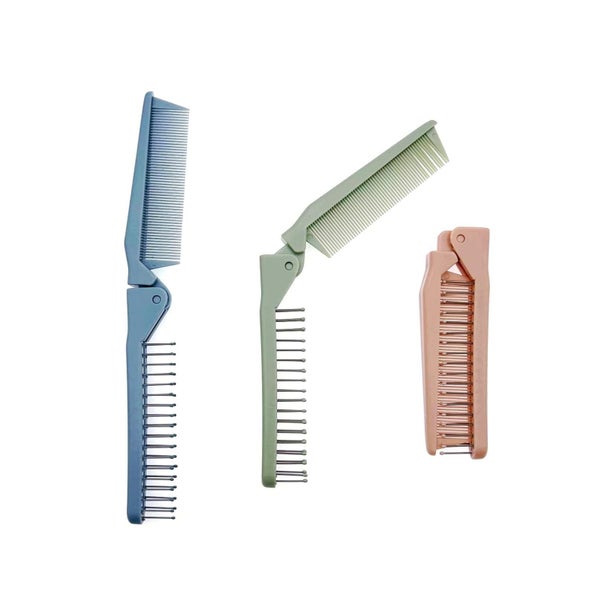 3x faltbare Haarbürsten Kamm Massagekopf feiner Zahnkamm Tas 1 St