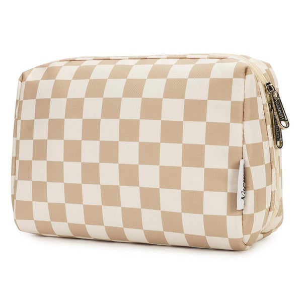 Kosmetiktasche Schminktasche Makeup Tasche Damen Gitter Hell 1 St