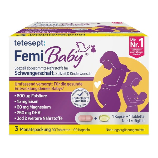 tetesept Femi Baby | Für Mutter & Baby | 3 Monatspack 2X90 St
