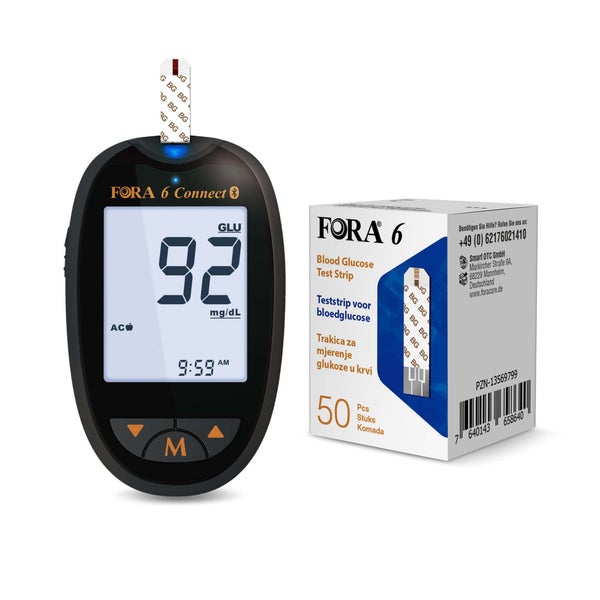 FORA 6 Connect Blutzuckermessgerät (Multi-Parameter) – mmol/l + 50 Teststreifen 1 St