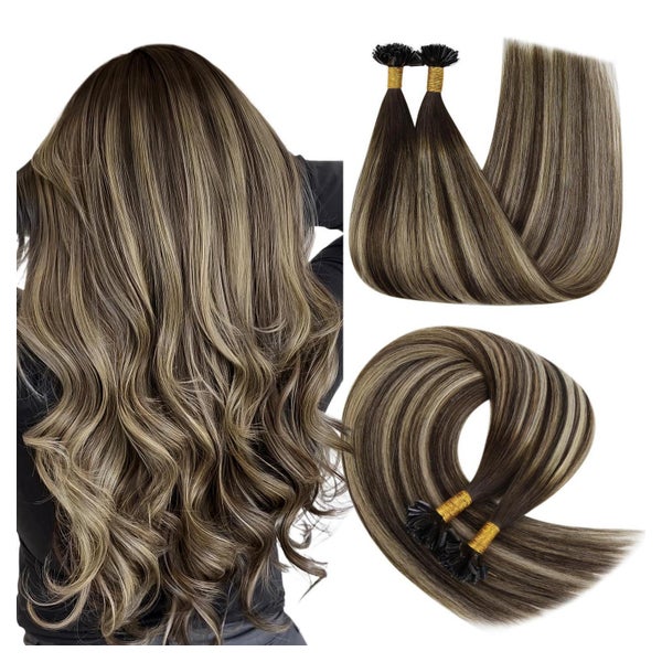 Extensions Echthaar 45 cm U Tip 1 U Tip 2 Dunkelbraun Ombre 1 St