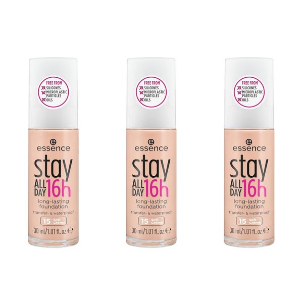 essence stay ALL DAY 16h long-lasting Foundation 15 3er Pack 90 ml