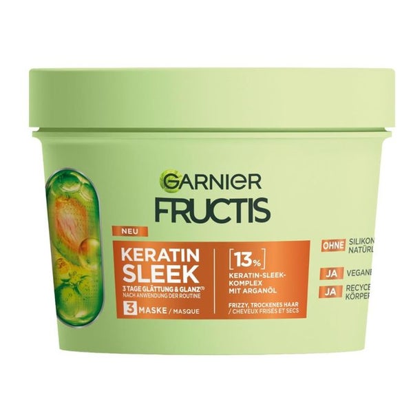 Garnier Fructis Keratin Sleek Maske mit Arganöl und Keratin 370 ml