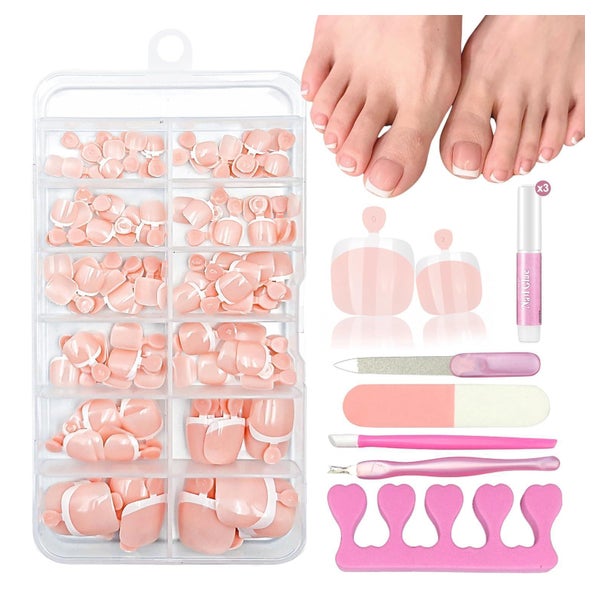 Falsche Fußnägel 120 Stück Französisch Aufkleben Nail Art Nu 1 St