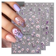 Nagelsticker 3D Blumen selbstklebend stereoskopisch 4 Blatt 1 St