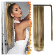 Pferdeschwanz Haarteil Wrap 66cm Asch Mittel Braun & Bleiche 1 St