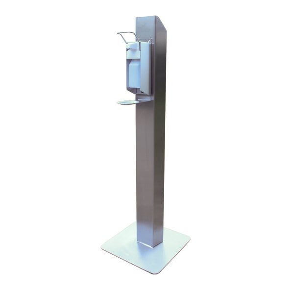 Medi-Inn Hygienetower Desinfektionssäule Edelstahl mit Desinfektionsspender und Tropfschale 1 St