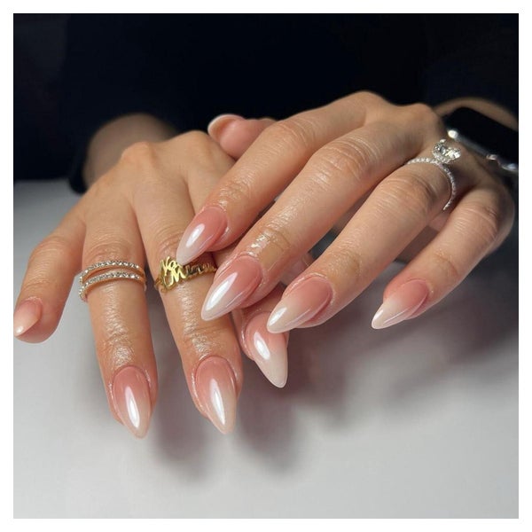 Künstliche Fingernägel Glitzer French Mandel Acryl 24 Glasie 1 St